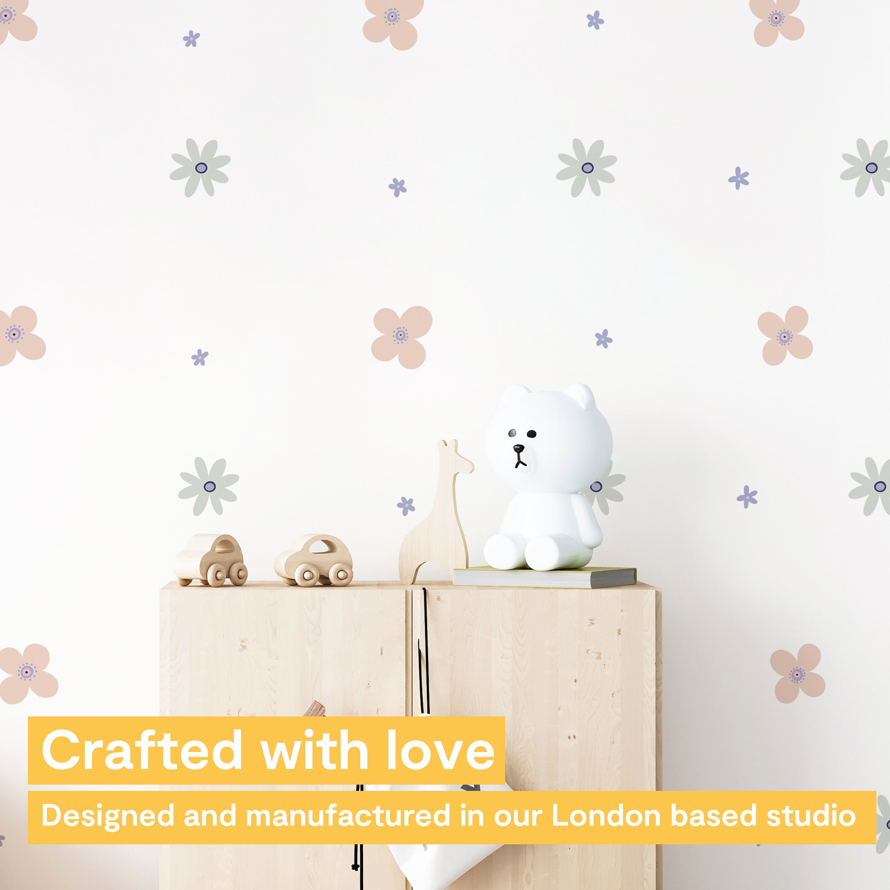 Soft Pastel Flower Wall Stickers Floral Wall Decals for Etsy