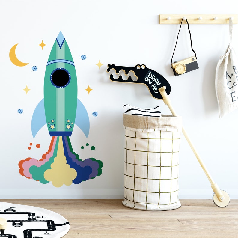 Rocket Wall Decal Rocket Wall Sticker Space Wall Stickers Etsy UK