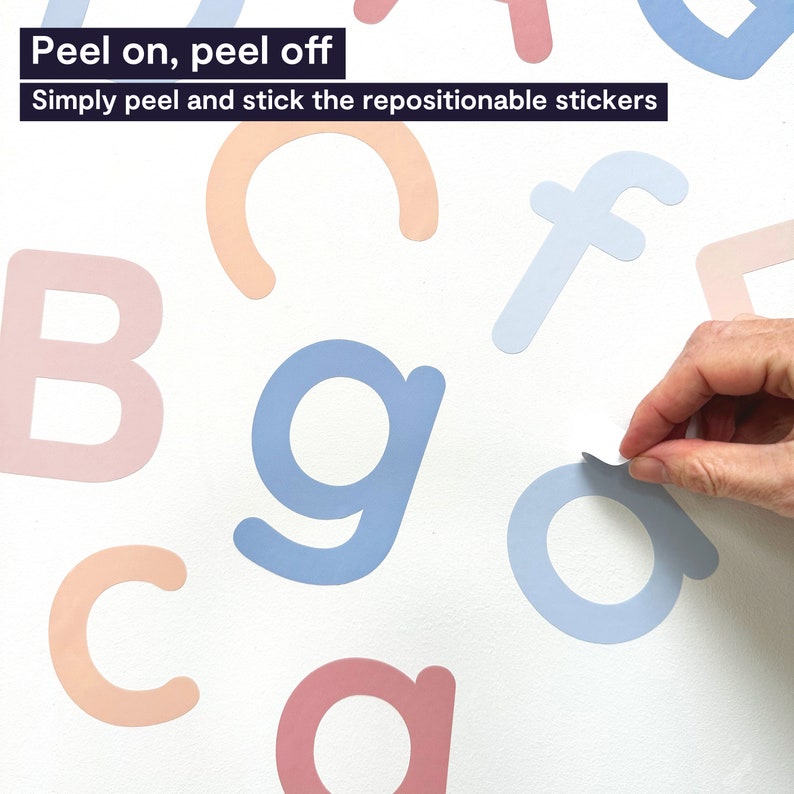 Repositionable Letters Alphabet Numbers Wall Stickers | Early Learning Kids Wall Decal ...
