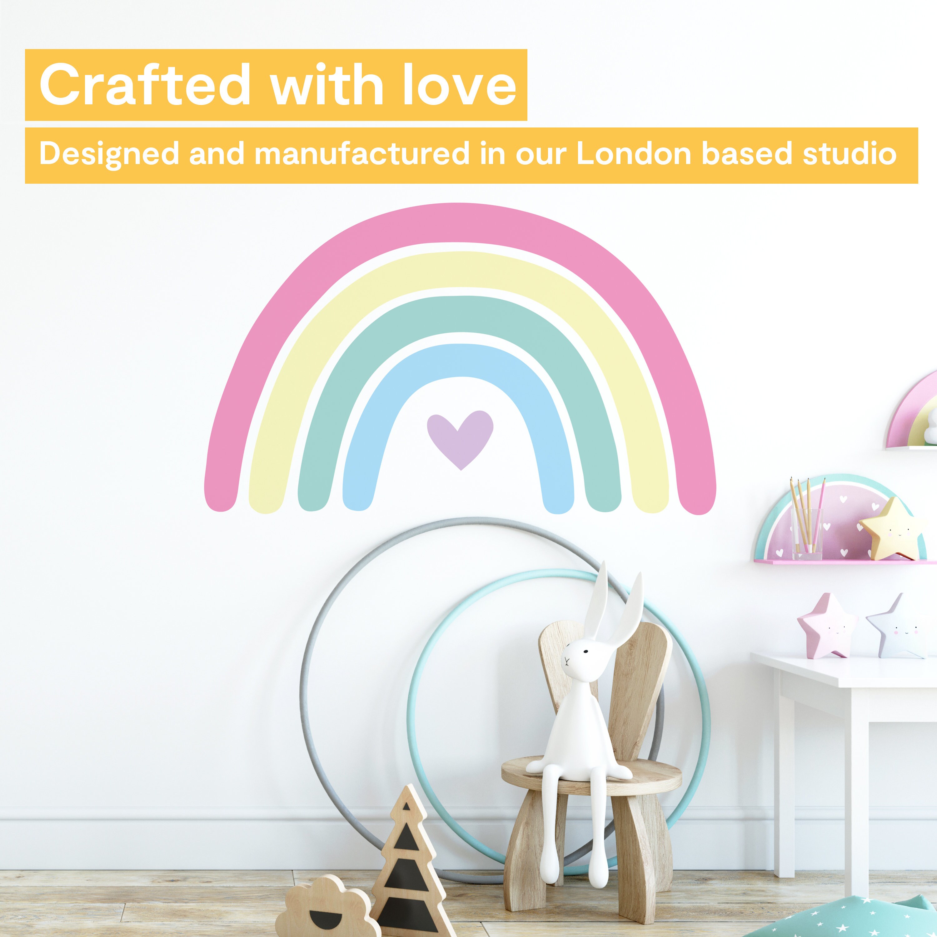 Large Rainbow Wall Sticker for Kids Bedroom Nursery Etsy