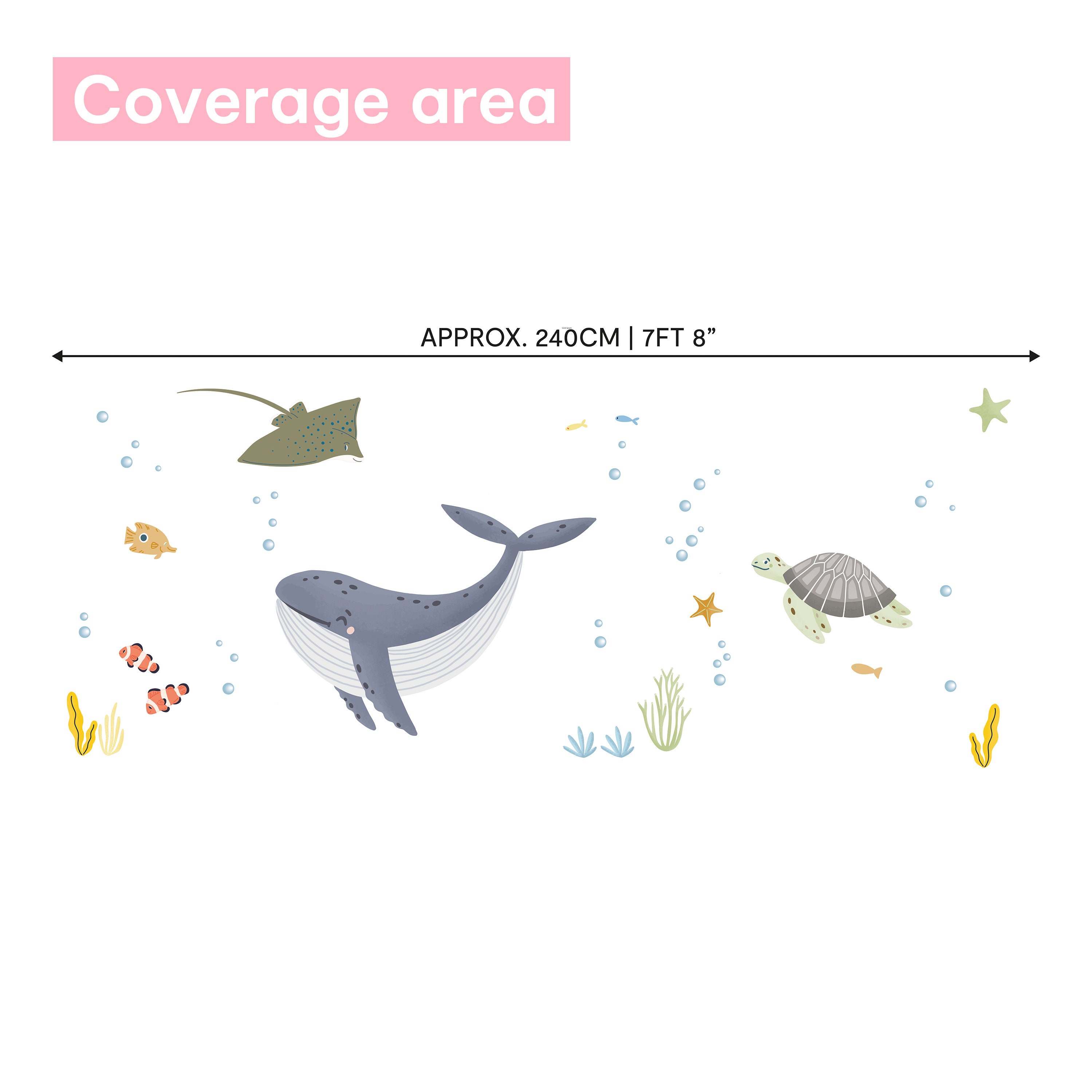 Adesivi Murali Animali Marini - Balena, Medusa, Tartaruga, Rimovibili, Per Camera Bambini - Foto 12