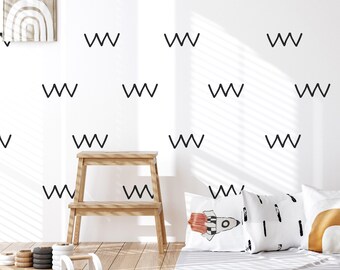 Zig Zag Wall Stickers for Kids’ Bedroom, Nursery, Playroom | PVC-Free, No Odour | Reusable Peel and Stick Fabric Wall Decal