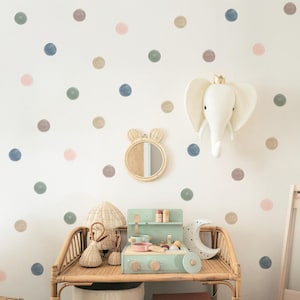 Polka Dot Wall Decals – Peel and Stick Fabric Dots for Nursery, Kids Room and Playroom