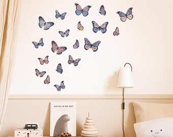 Walplus Schmetterlinge Wandaufkleber – 120x70 Cm, Abnehmbar, Mehrfarbig, Selbstklebend