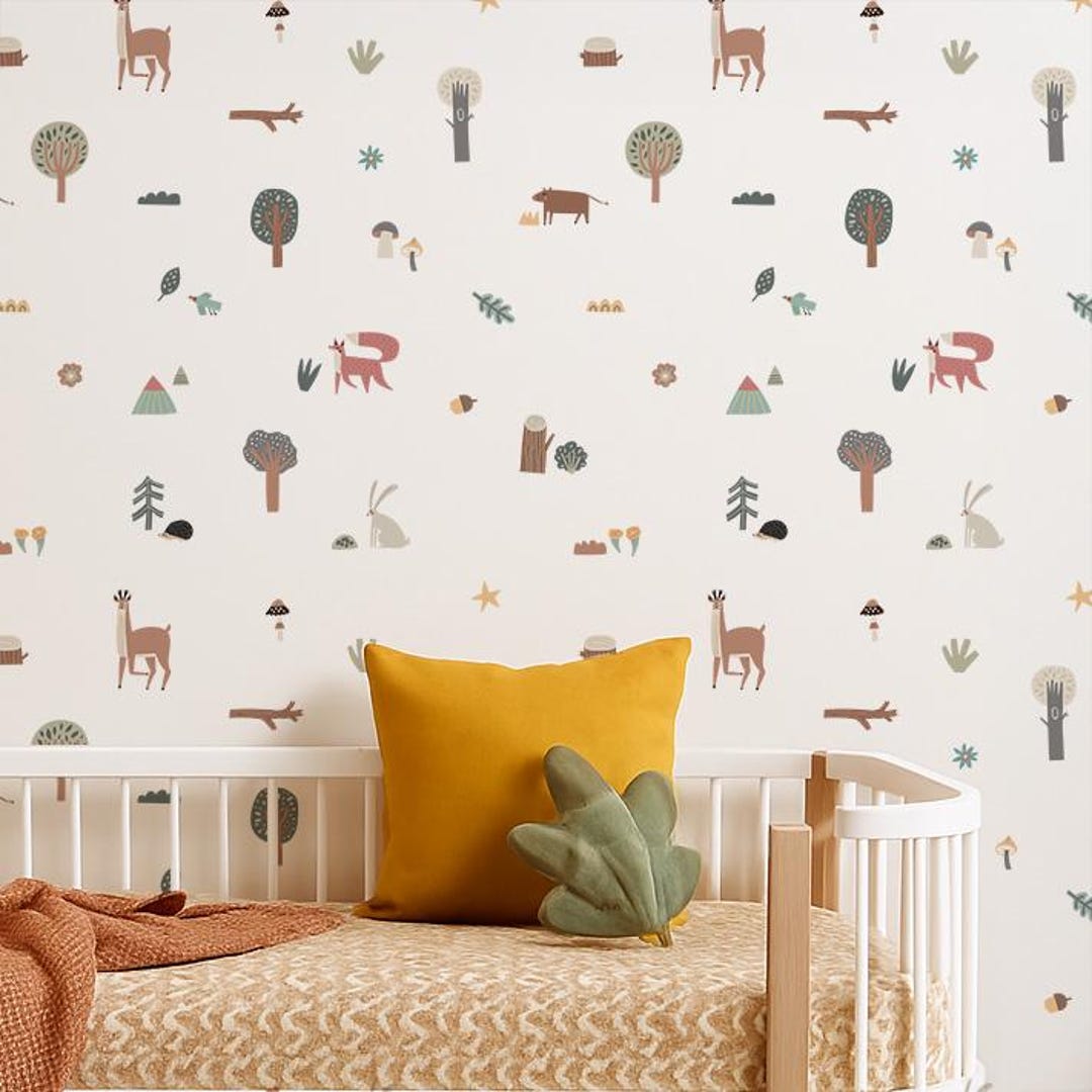 Forest Animal Nursery Decal | Woodland Wall Stickers for Kids’ Bedroom ...