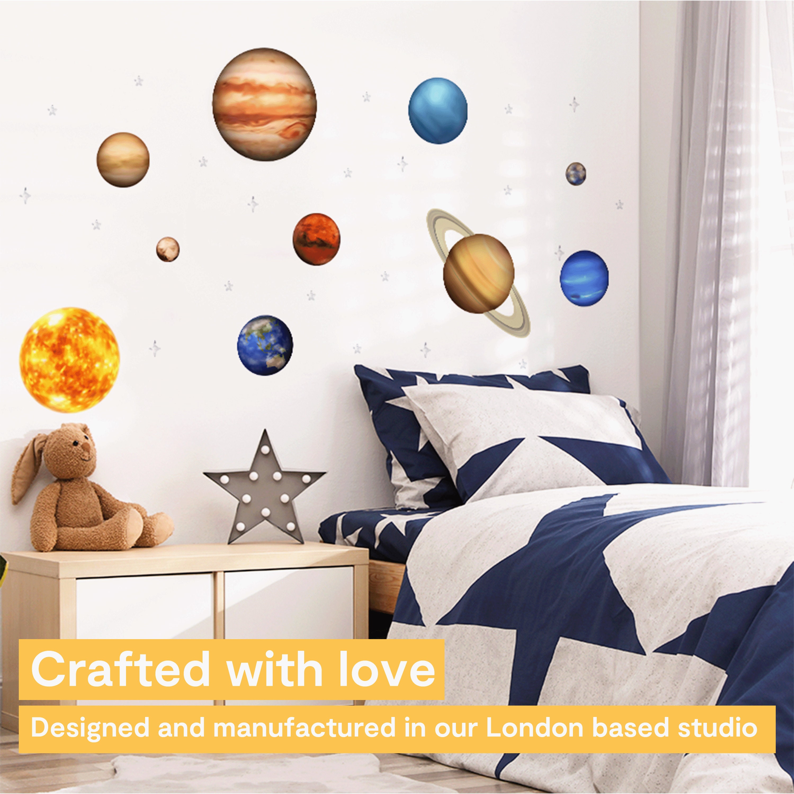 Stickers muraux Espace planète sticker mural autocollant mural décoration de la maison, adapté à l'art de la chambre 50 x 70 cm