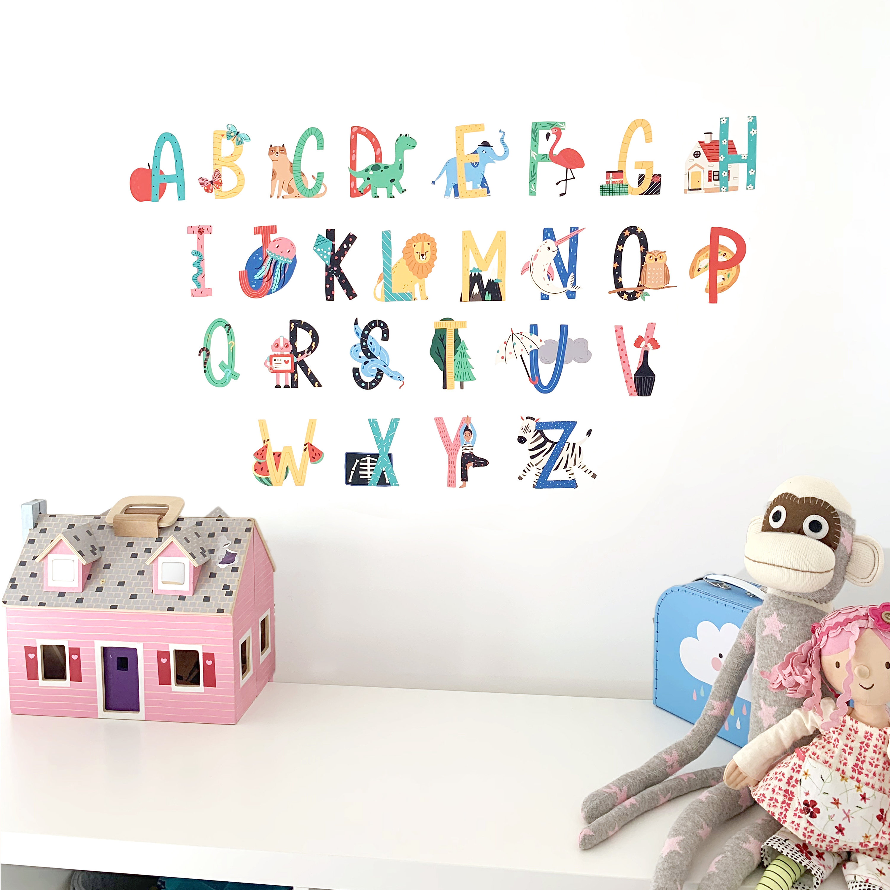 Alphabet Wall Stickers for Easy Phonics Learning Reusable Etsy Australia