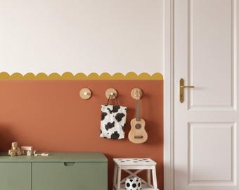 Scalloped Edge Wallpaper Border - Removable Peel & Stick Scallop Wall Border for Kids Rooms