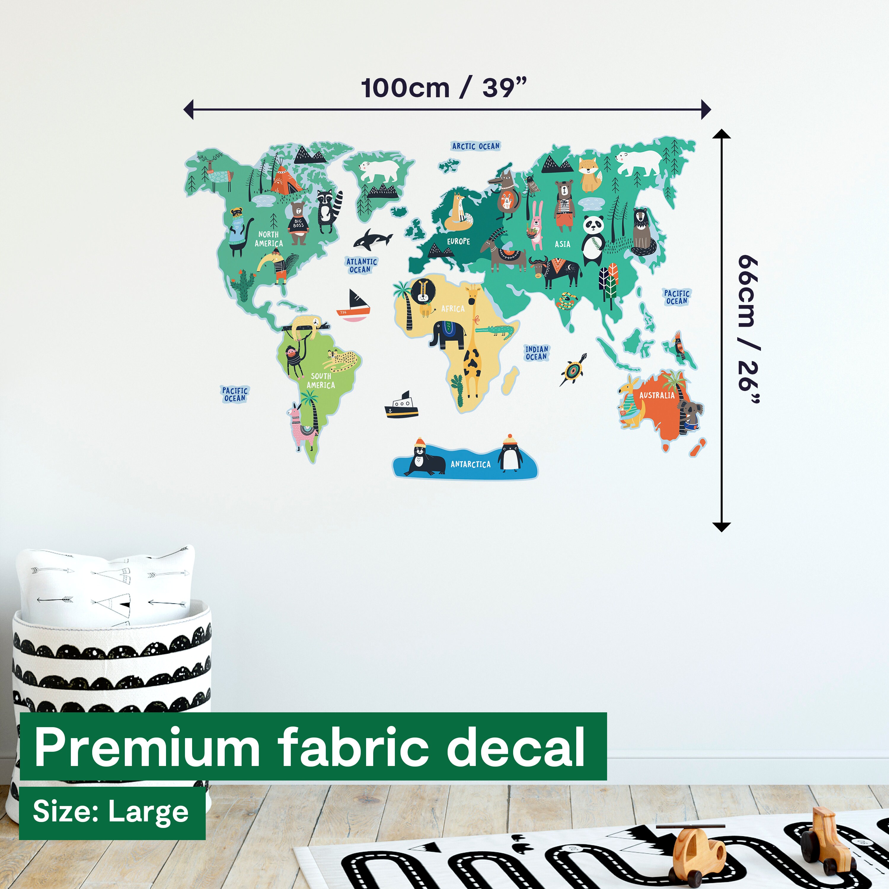 Nursery World Map Wall Decal Nursery Map Decal World Map Etsy UK