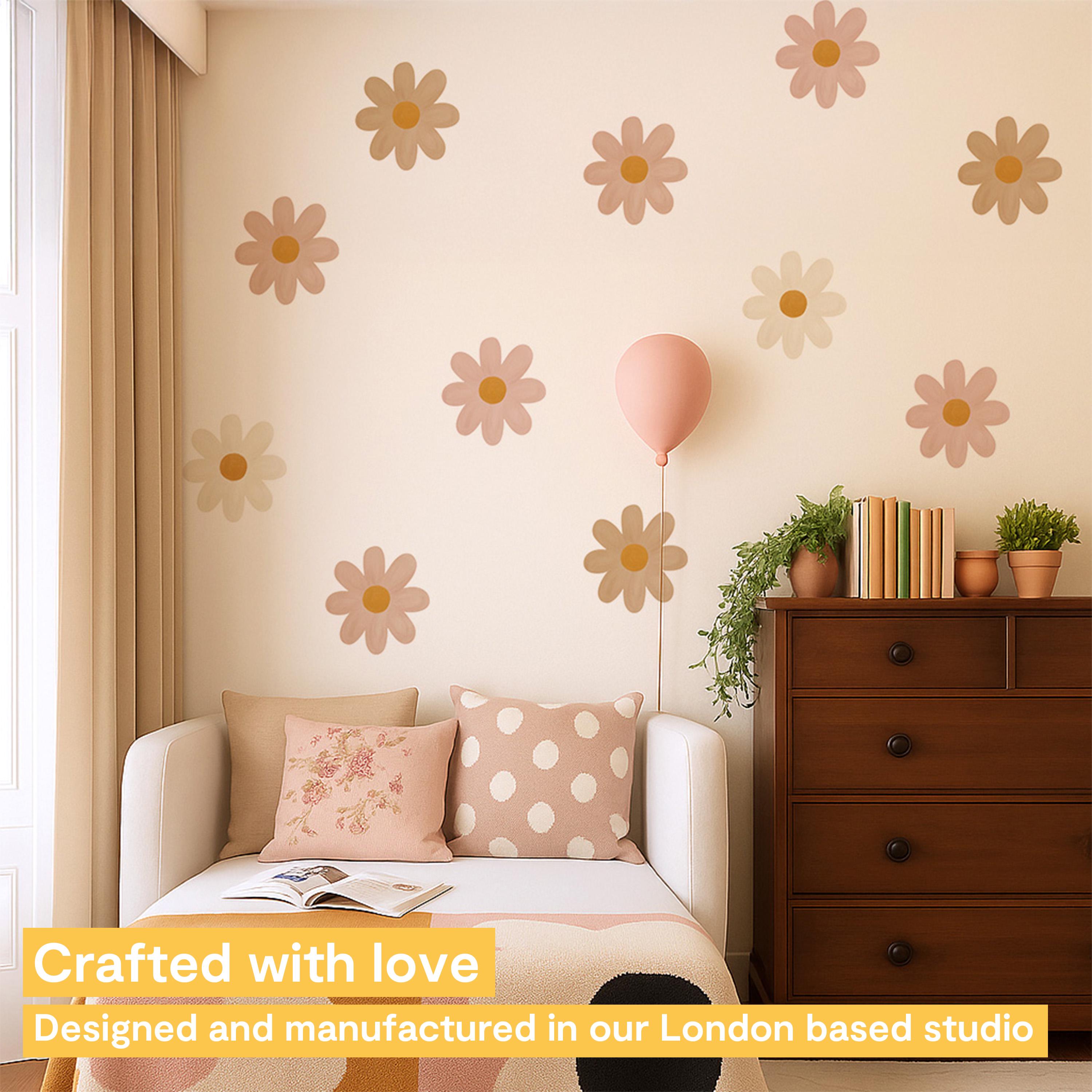 Watercolour Daisy Wall Decals – Large Flower Stickers for Nursery ...