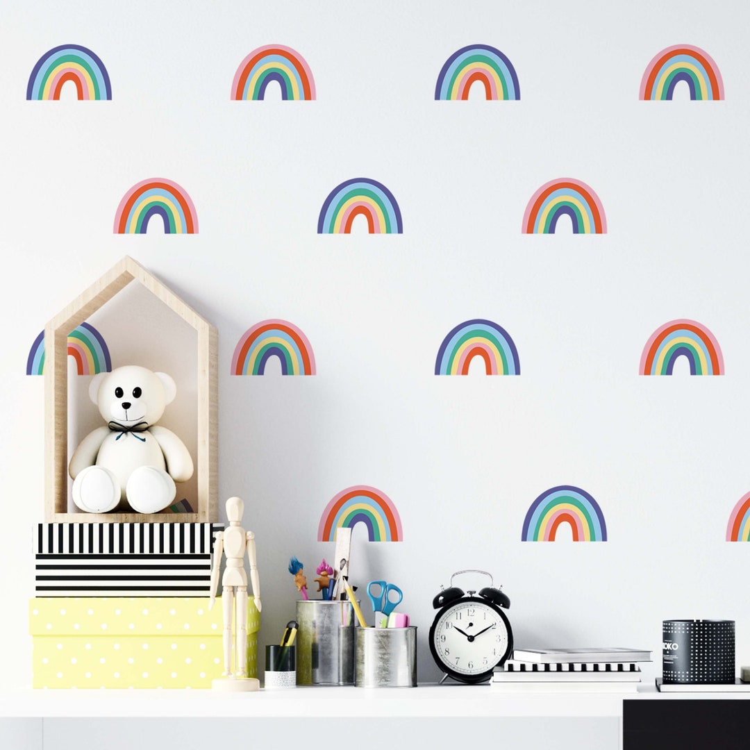 Bright Rainbow Wall Decals for Kids’ Bedroom, Nursery, Playroom | Pvc ...