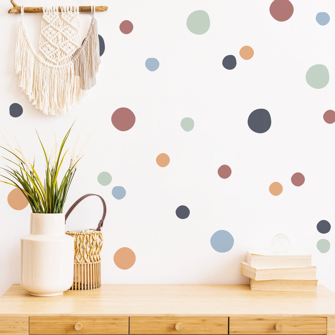 Boho Polka Dot Wall Decals for Kids Bedroom Nursery | Etsy UK