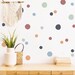 125 Boho Polka Dot Wall Stickers for Kids’ Bedroom, Nursery, Playroom | PVC-Free, No Odour | Reusable Peel and Stick Fabric Wall Decal 