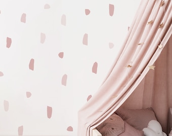Penseelstreek muurstickers | Roze muursticker voor kinderslaapkamer, kinderkamer, speelkamer | PVC-vrij, geurloos | Schil en plak stoffen muurstickers