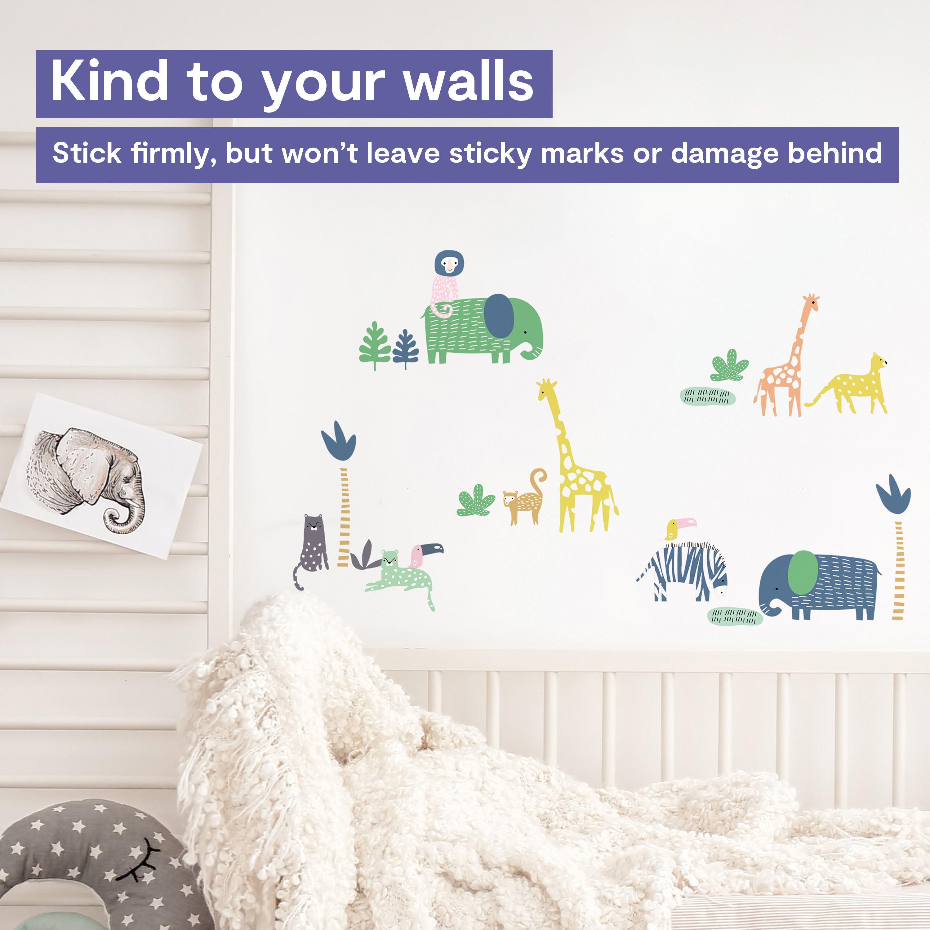 Safari Nursery Wall Stickers Safari Animal Wall Decals Etsy
