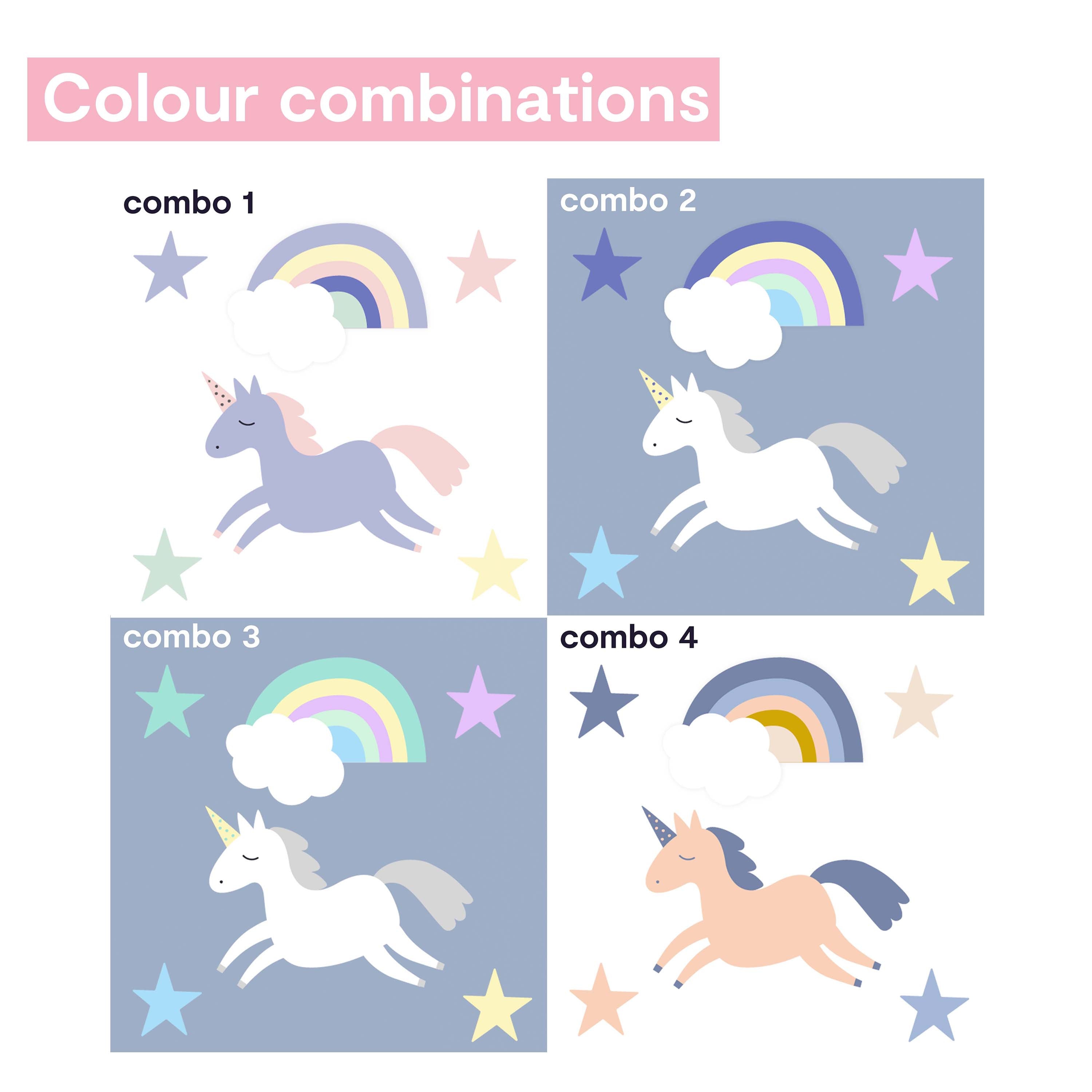 Adesivi Murali Unicorno Per Cameretta Bambini | Decorazione Colorata E Rimovibile | Con Arcobaleno, Stelle E Farfalle - Foto 2