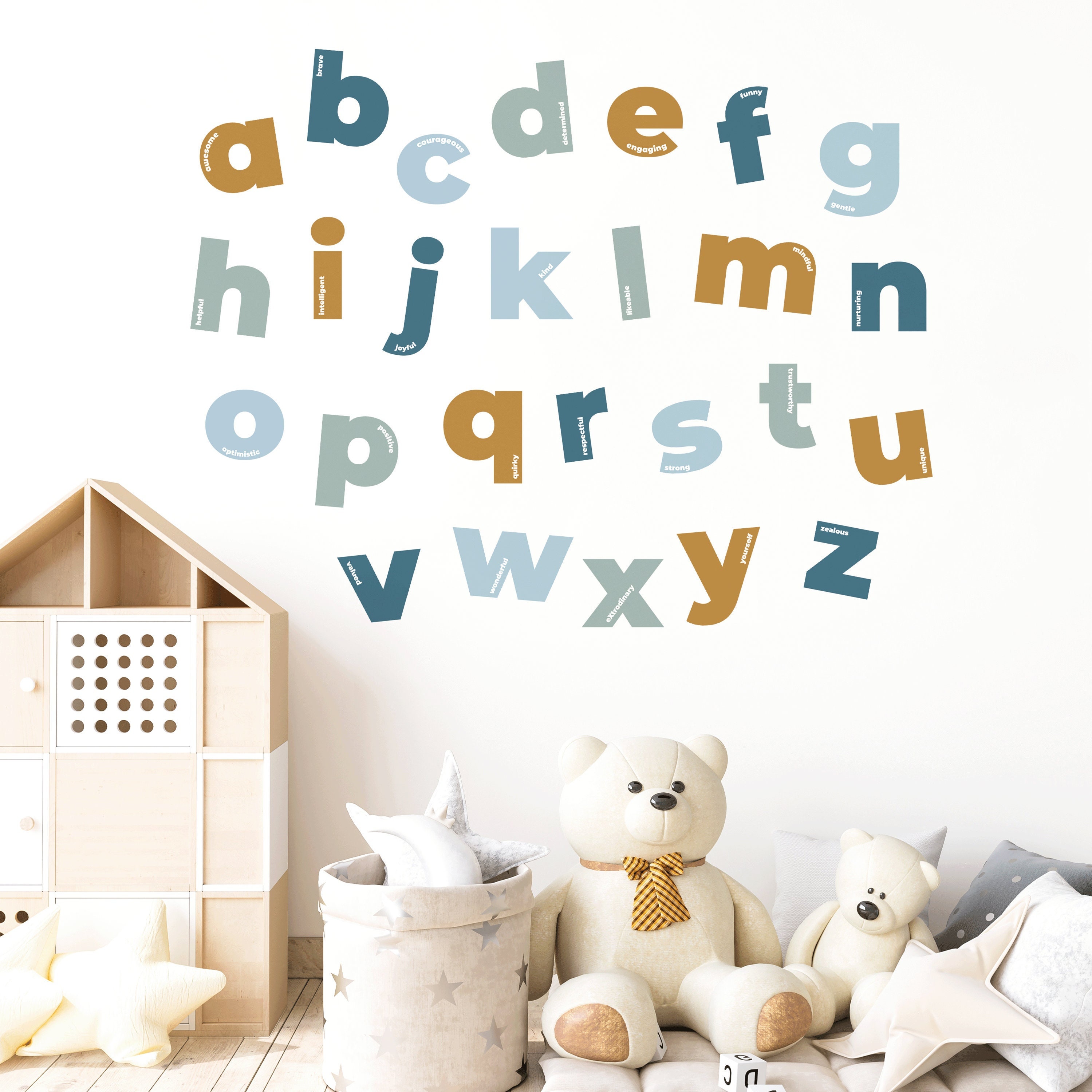 26 pcs PVC Alphabet Wall Decals for Kids Rooms Animal ABC Playroom  Decoration Wall Stickers 