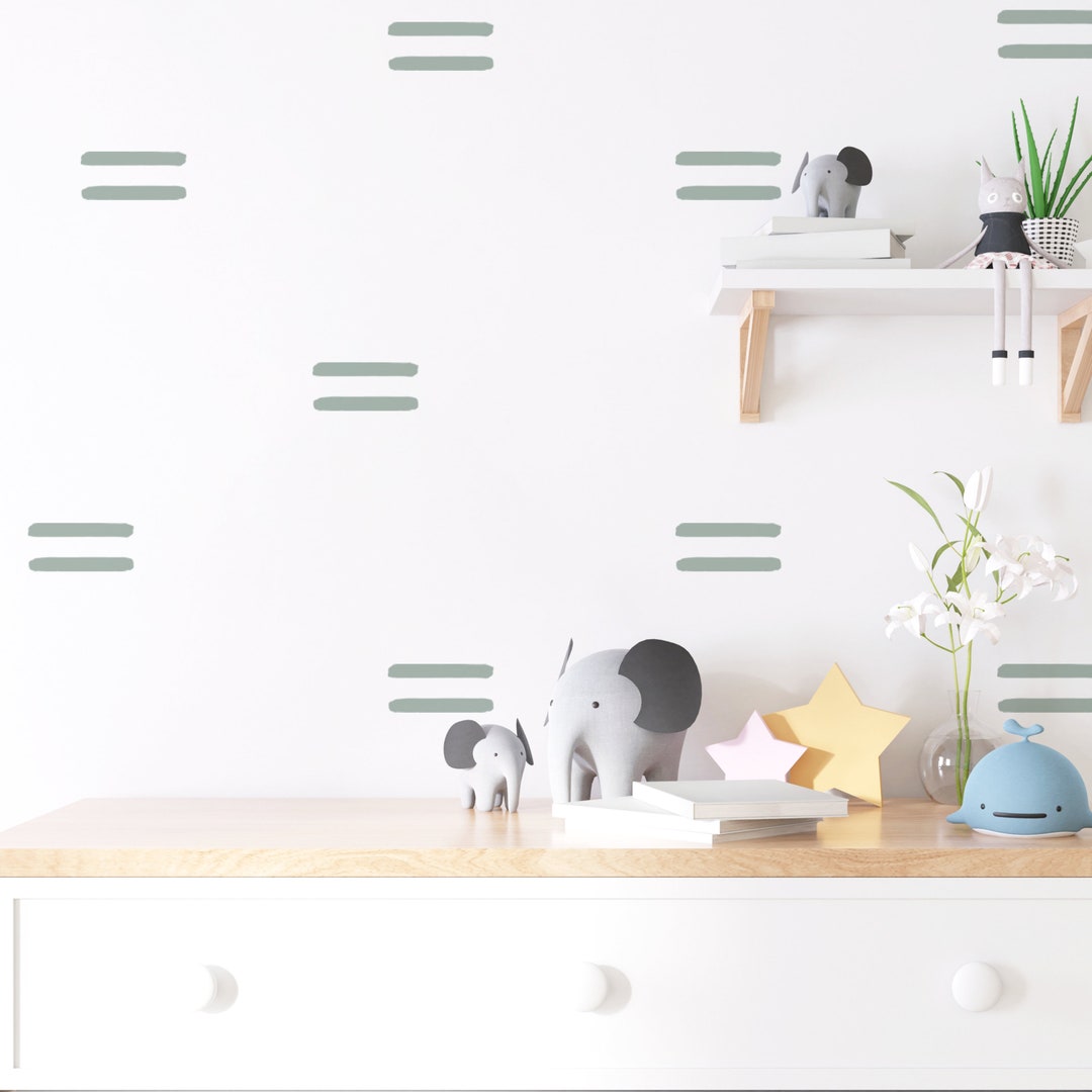 Sage Green Line Wall Decal Stripe Wall Decal Green Boho Wall Stickers