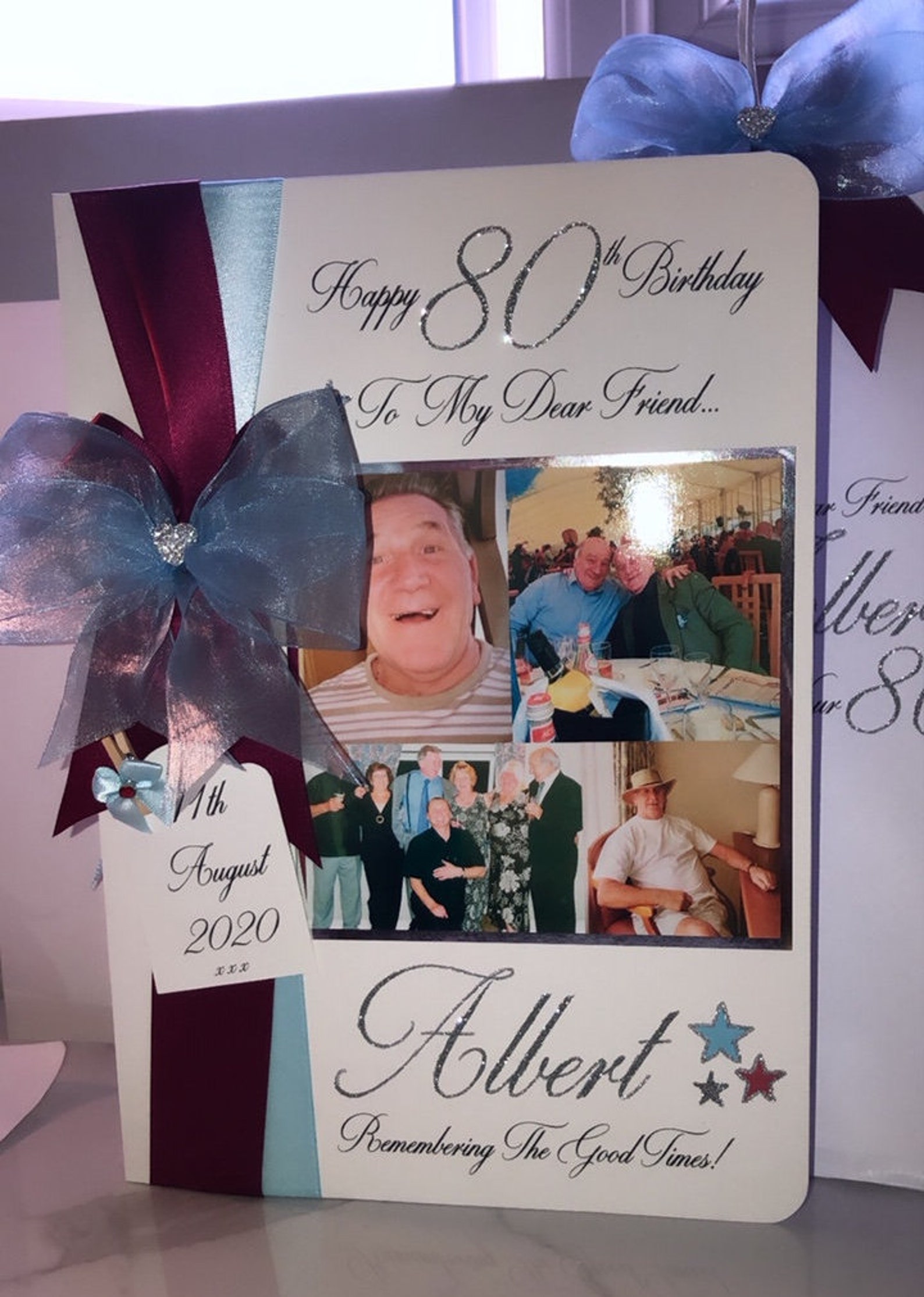 Personalised Handmade 80th Birthday Large Card Dear Friend | Etsy