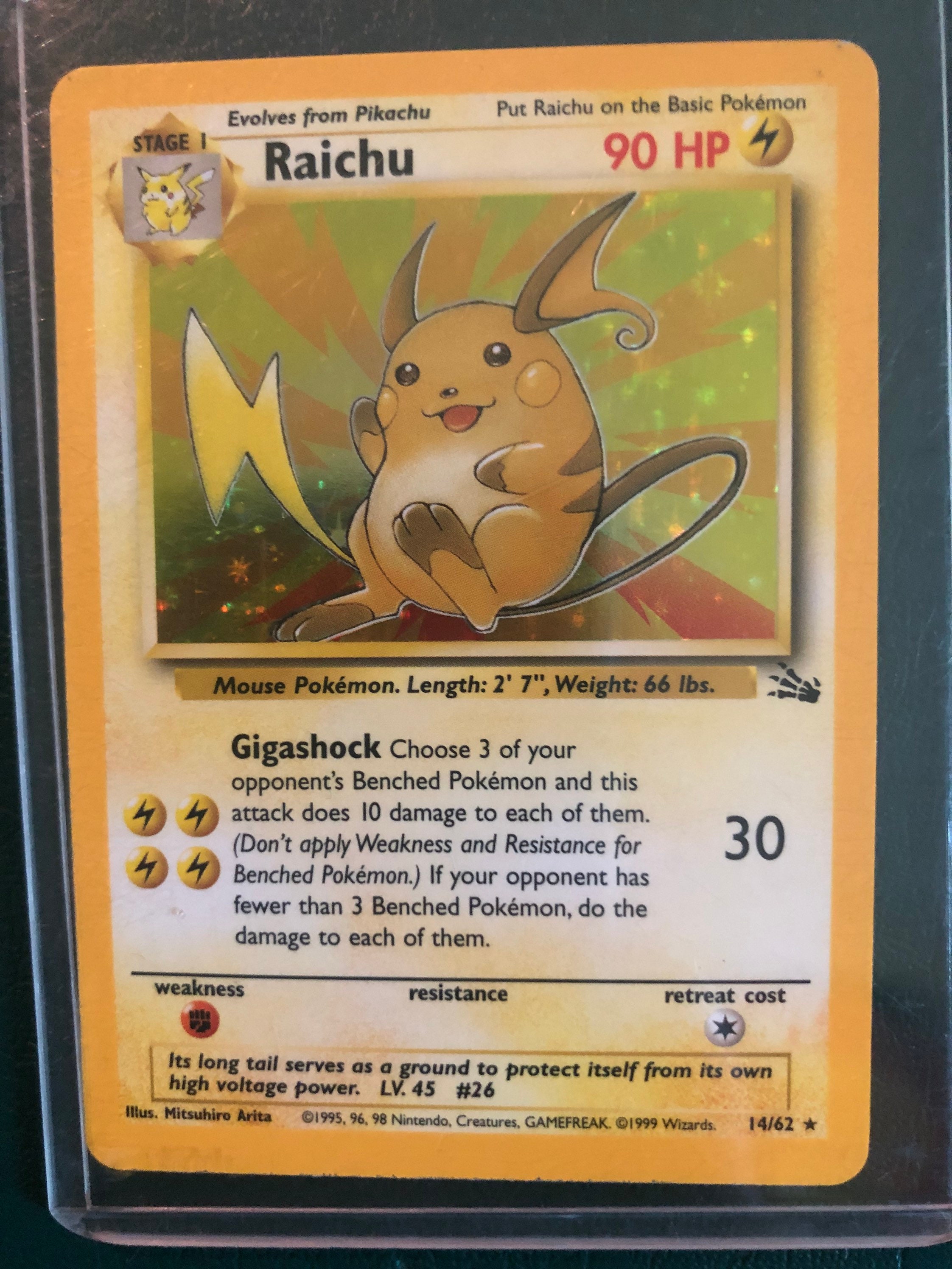 Holographic Raichu 14/62 Pokemon Card - Etsy