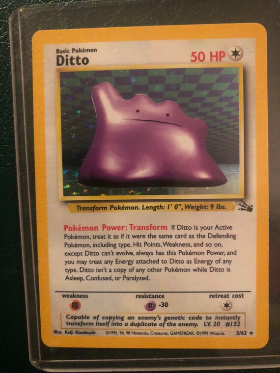 Carte Holographique Ditto 3 62 Pokemon Etsy