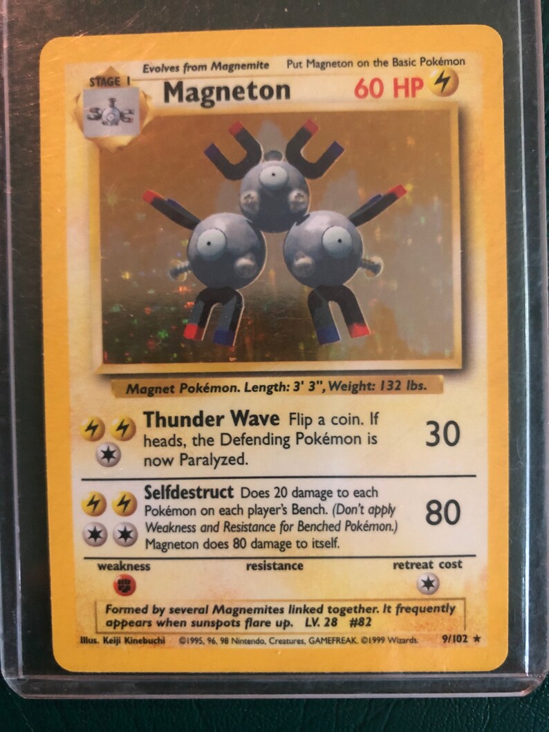 Holographic Magneton 9/102 Pokemon Card | Etsy