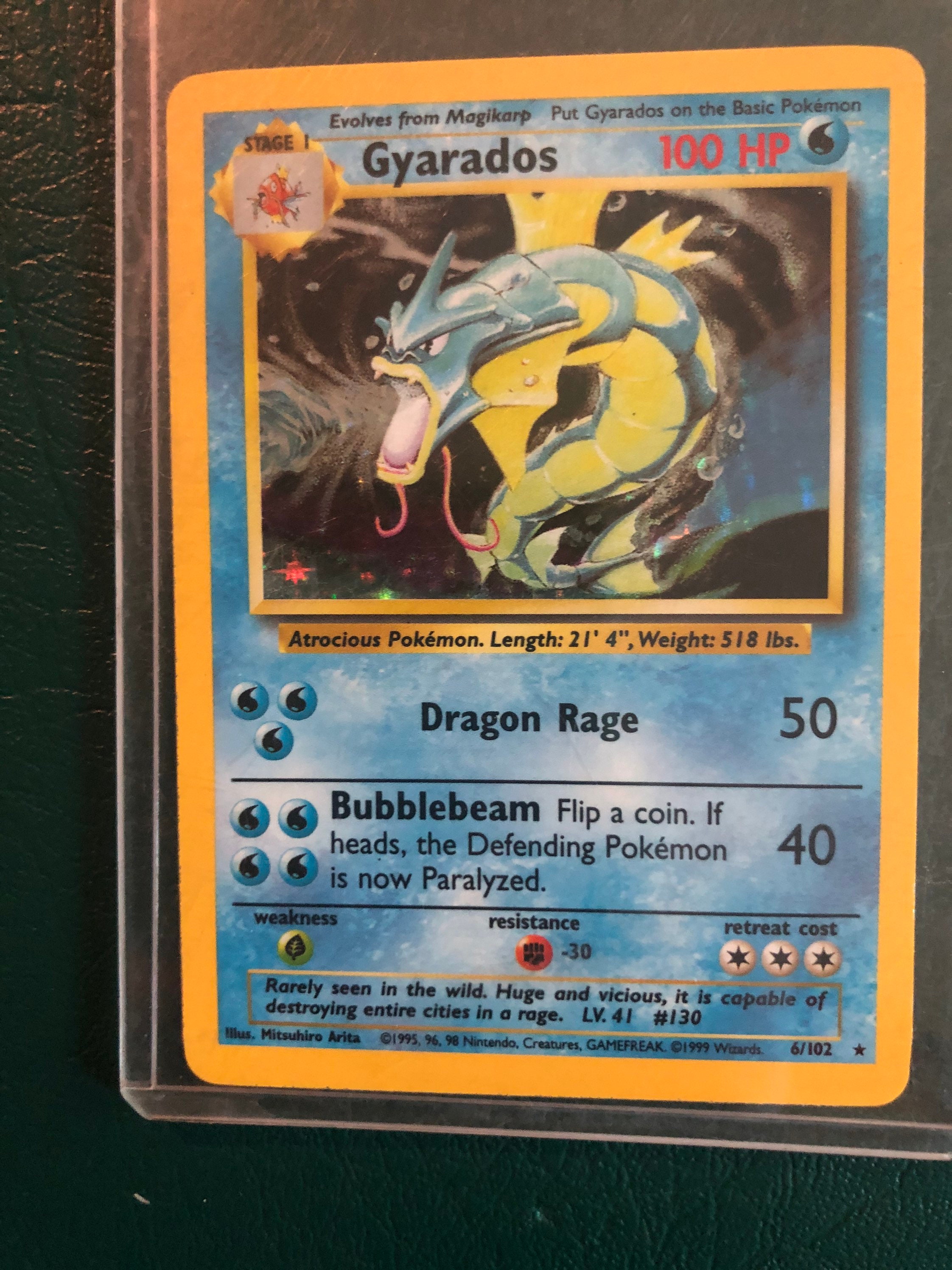 Holographic Gyarados 6 102 Pokemon Card Etsy