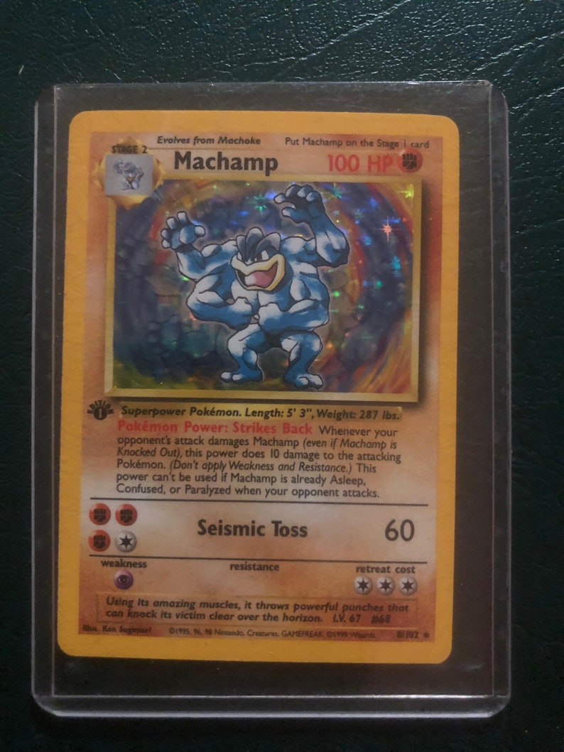 1st Edition Holographic Machamp 8/102 Rare Great Condition | Etsy