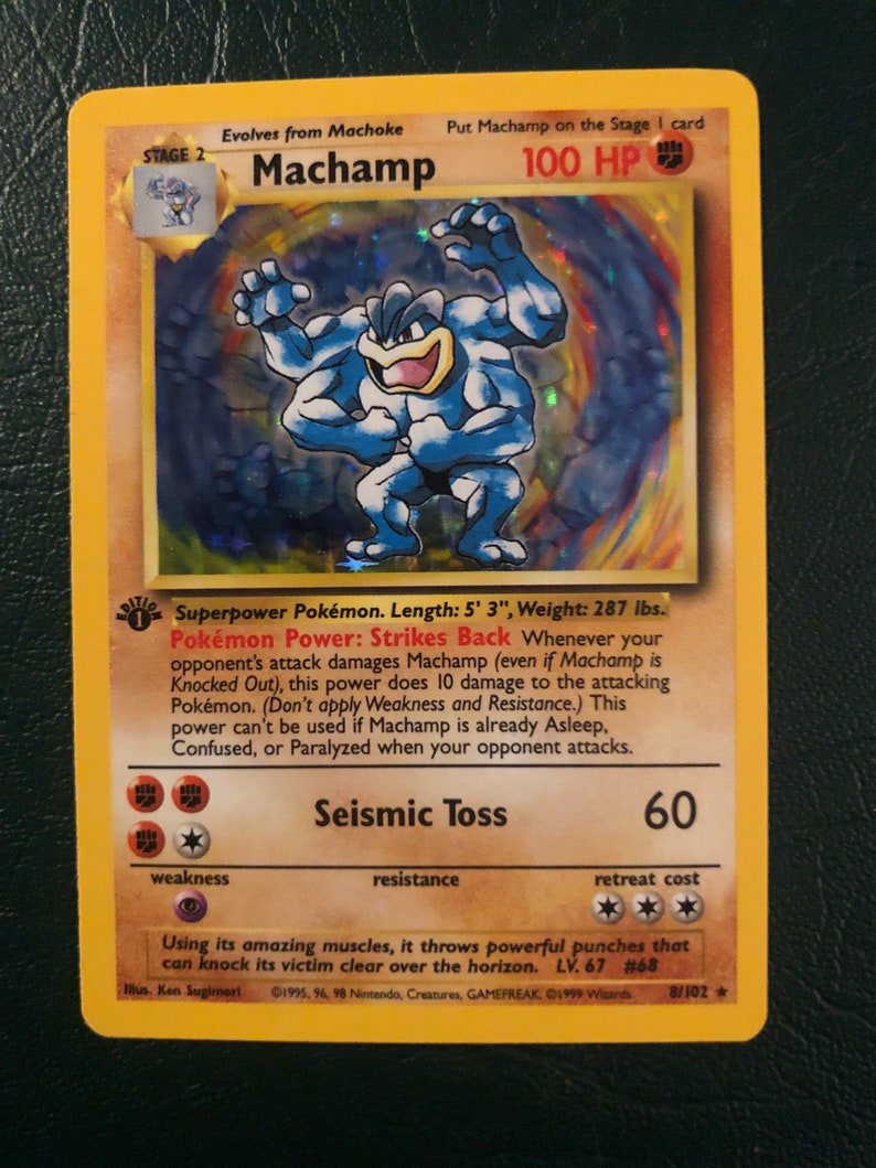 First Edition Holographic Machamp Pokemon Value PELAJARAN