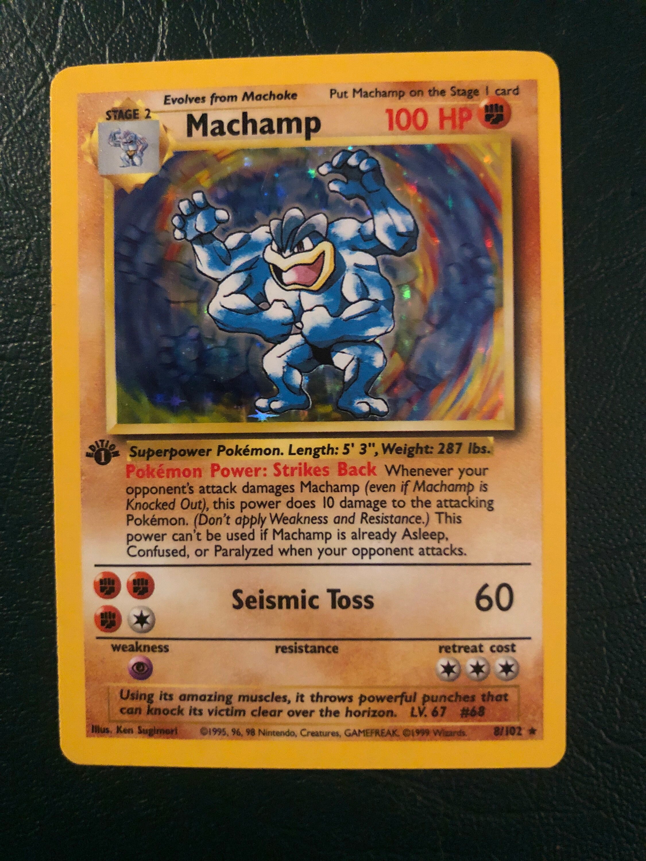 1st Edition Holographic Machamp 8/102 Rare Great Condition Etsy