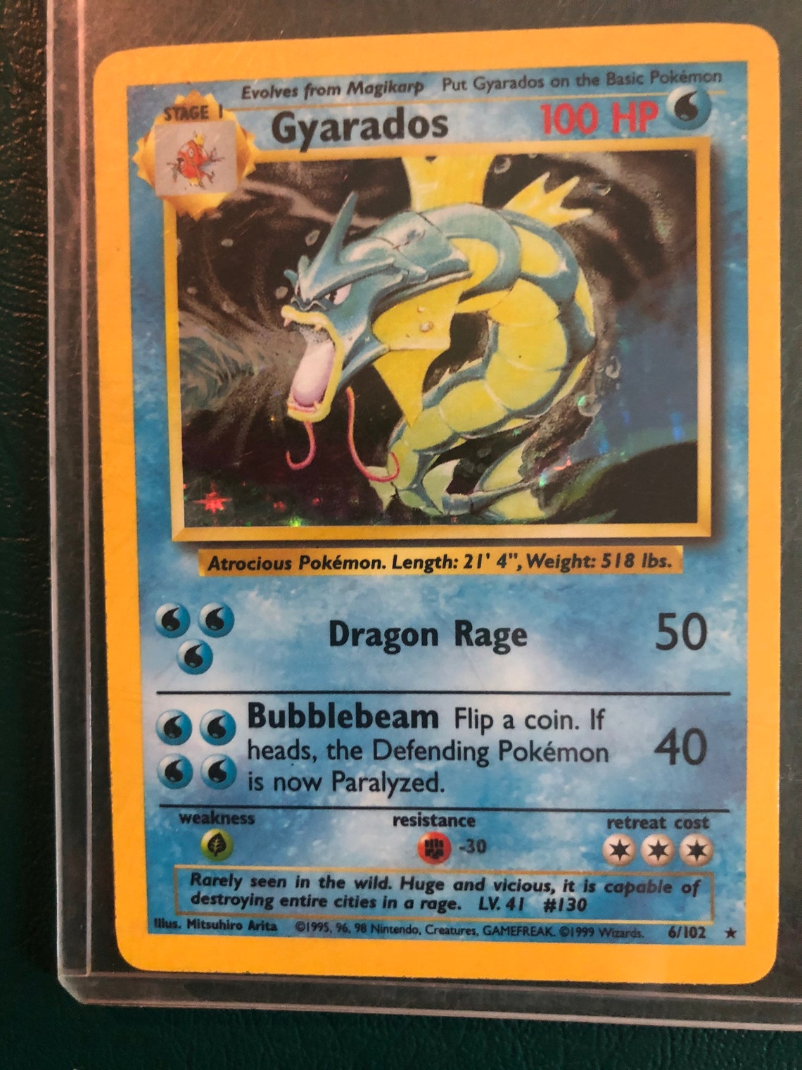 Holographic Gyarados 6/102 Pokemon Card | Etsy