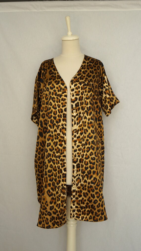 Vintage New Winlar Satin Caftan - Satin Leopard Ca