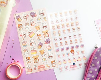 Niedlicher Briefpapier Stickerbogen | Planer, Journaling, Scrapbooking | Kawaii Deko Handwerk Liebhaber