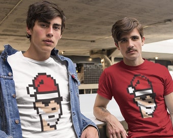 8 Bit Santa t-shirt, NFT Christmas shirt, Crypto Christmas Gift, Gamer Holiday Gift, NFT t-shirt