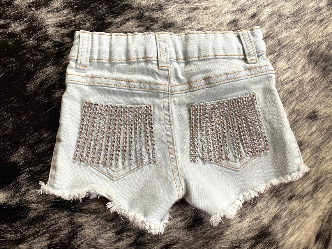 Shorts Toddler/Baby Jean Bling Shorts/shorts/fringe/bling Etsy