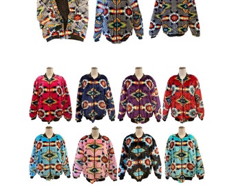 Super Soft Southwest-Inspired Native Zip-Up Bomber Jacket For Men And Women