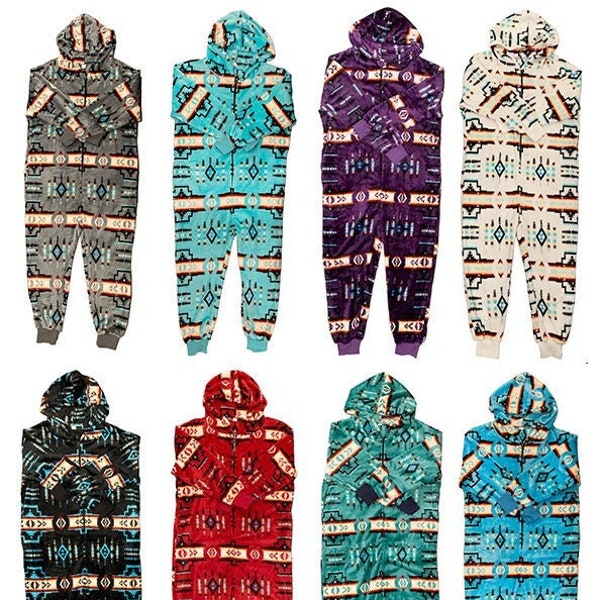 Native American Style Design Super Soft Adult One-piece Pajamas