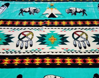 Manta acolchada Buffalo Medicine Wheel: Estilo nativo americano, tamaño Queen