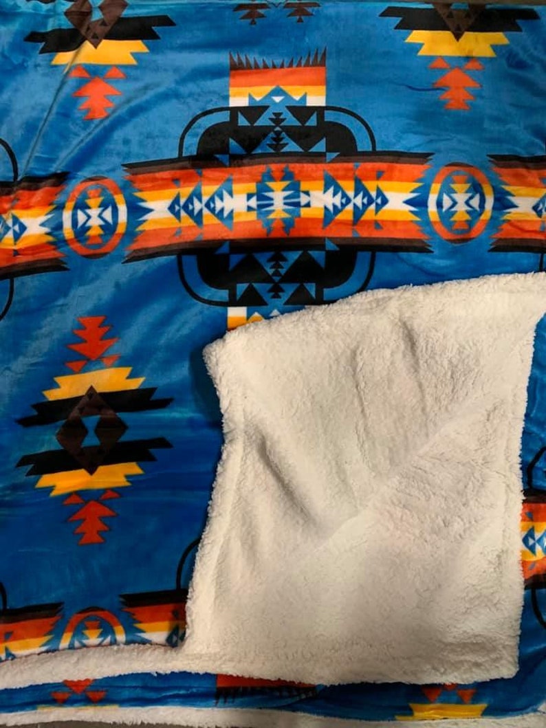Native american super soft plush sherpa Queen size blanket Etsy