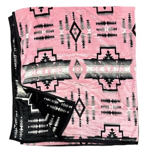 Southwest Native American Style NEW Design Super Soft Reversible Blanket Baby Pink