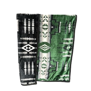 Southwest Native American Style NEW Design Super Soft Reversible Blanket Dark Green