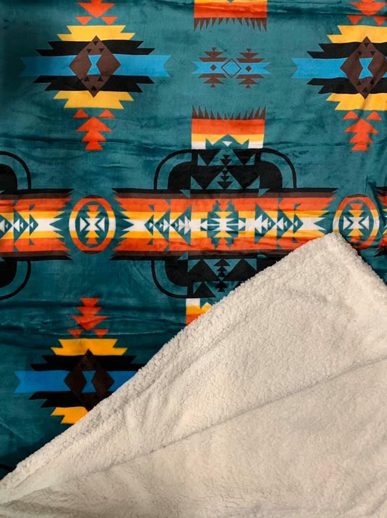 Native american super soft plush sherpa Queen size blanket Etsy