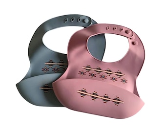 Babero de silicona impermeable para bebés y niños pequeños con diseño de nativos americanos del suroeste, regalos para baby shower y recién nacidos