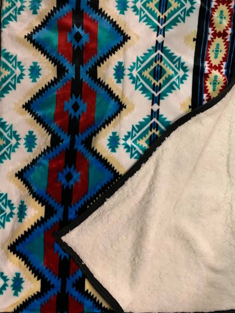 Native American Super Soft Plush Sherpa Kids Size Blanket Etsy