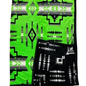 Southwest Native Style Design Queen Size Super Soft Reversible Blanket 79"x87"