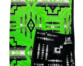 Manta reversible supersuave tamaño Queen con diseño de estilo nativo del suroeste, 79"x87".