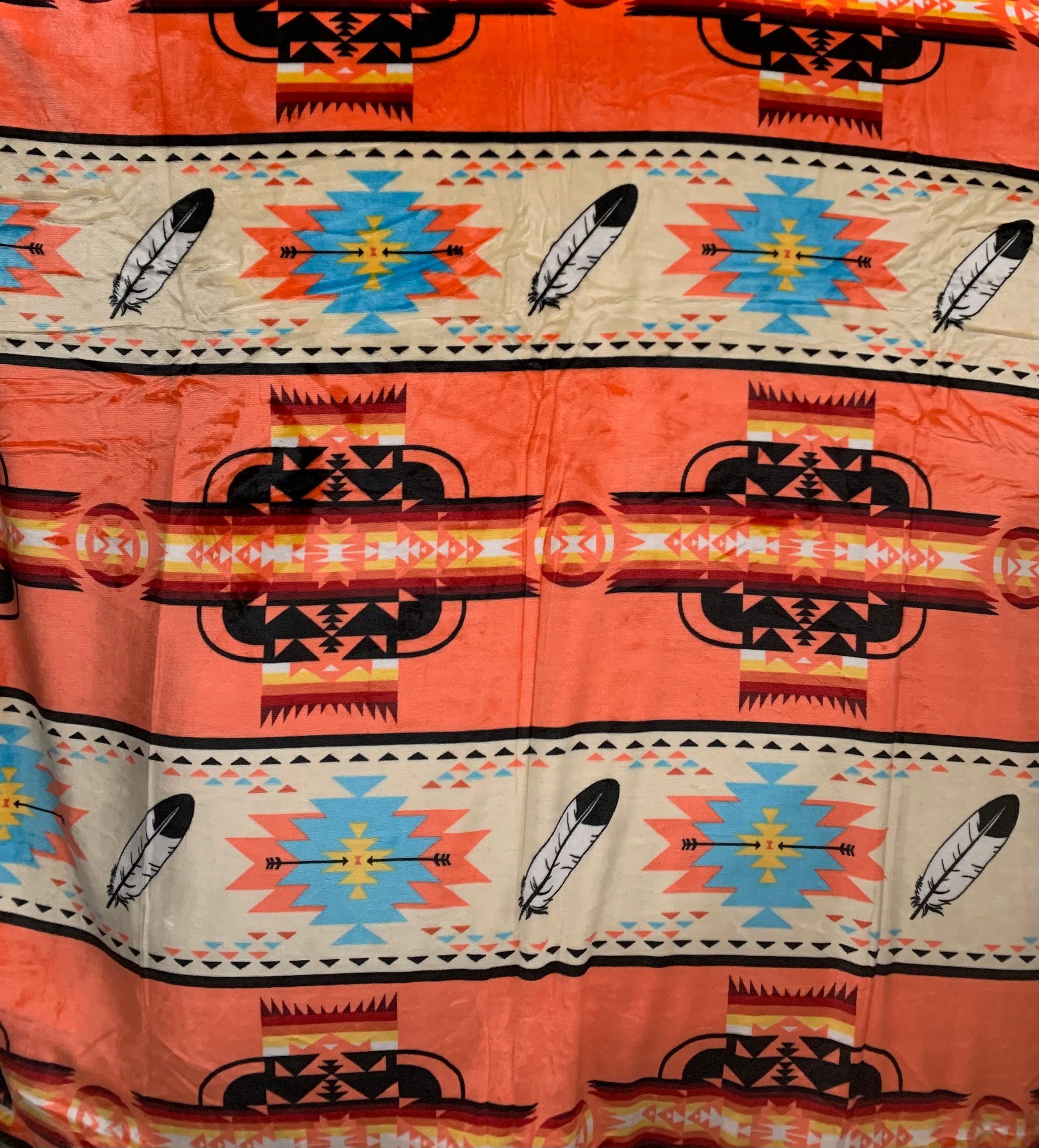 Southwest Native Full Size Plush Reversible Blanket Etsy