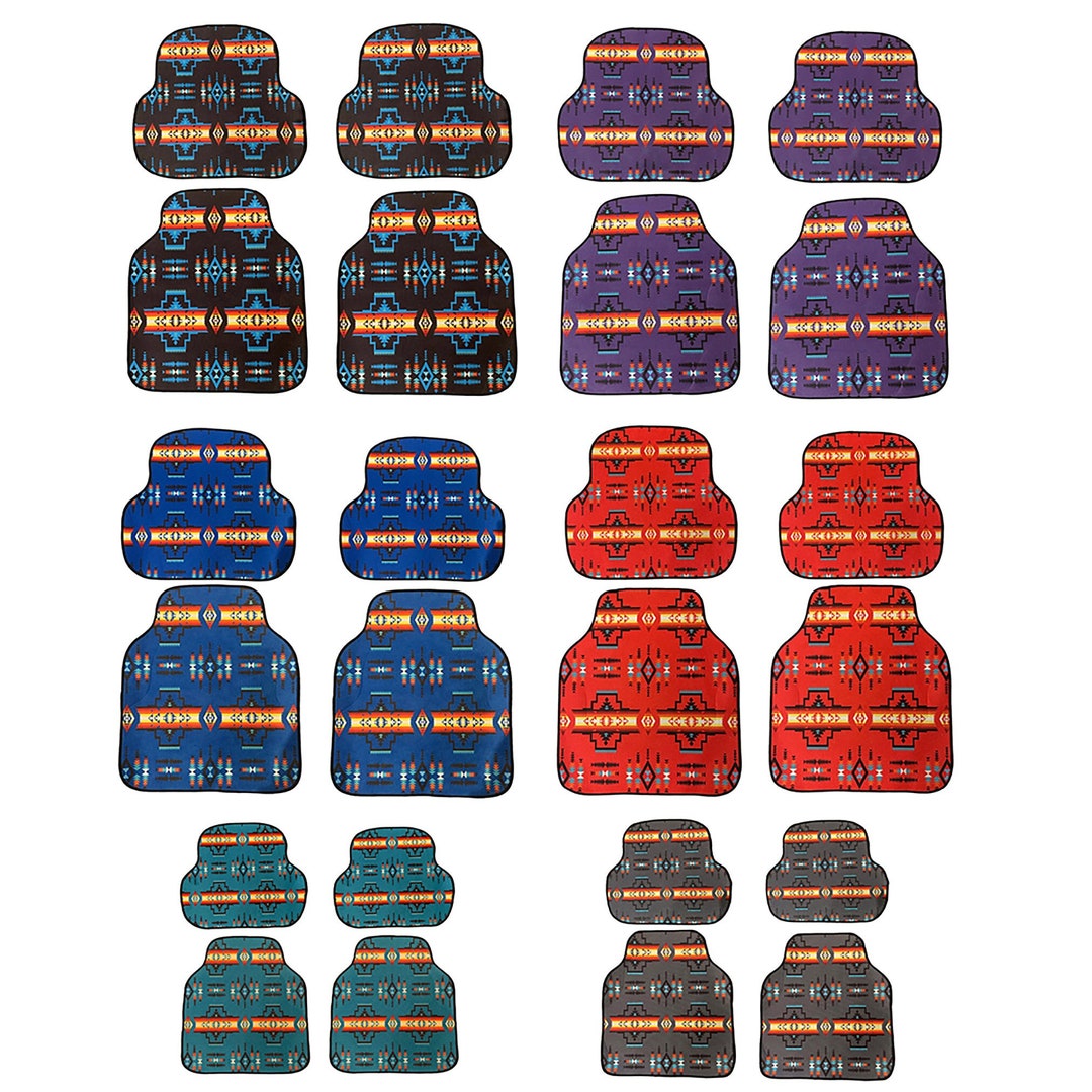 Native American Design Car Mats: Southwest Aztec Boho Style (set of 4 ...