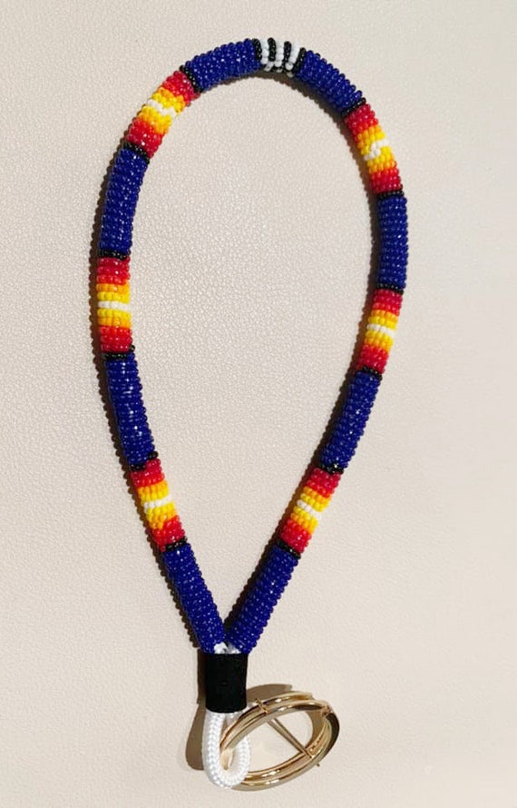 Native Style Beaded Keychain Black/silver - Etsy
