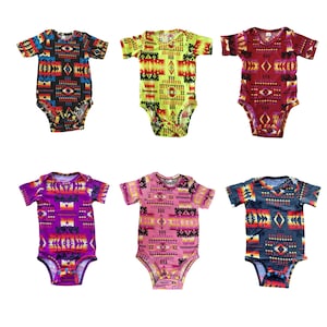 Southwest Native Design Baby Summer Bodysuit Short-Sleeve For Boy And Girl